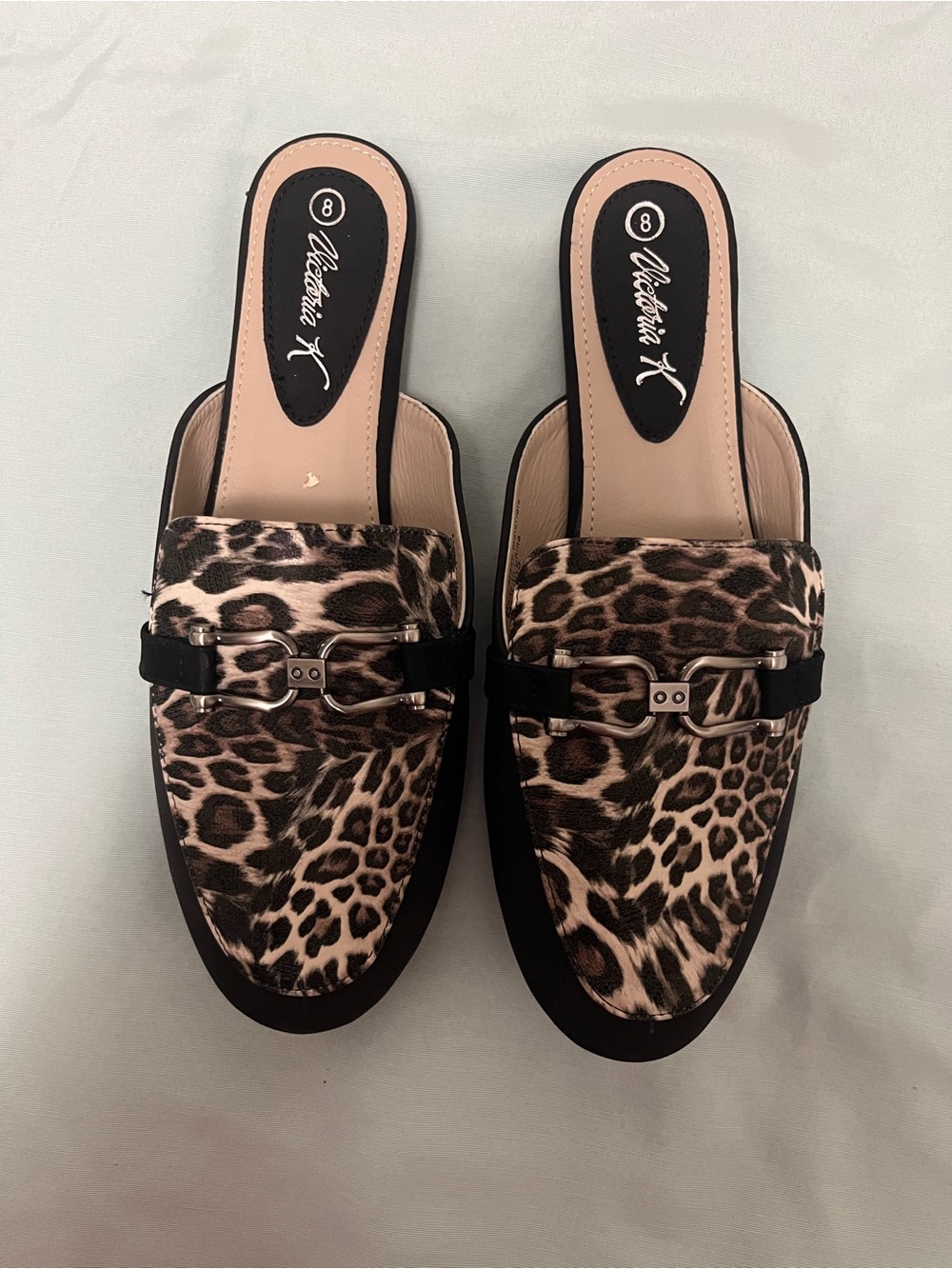Victoria K Leopard-Print Slip-On Mules - Black & Brown